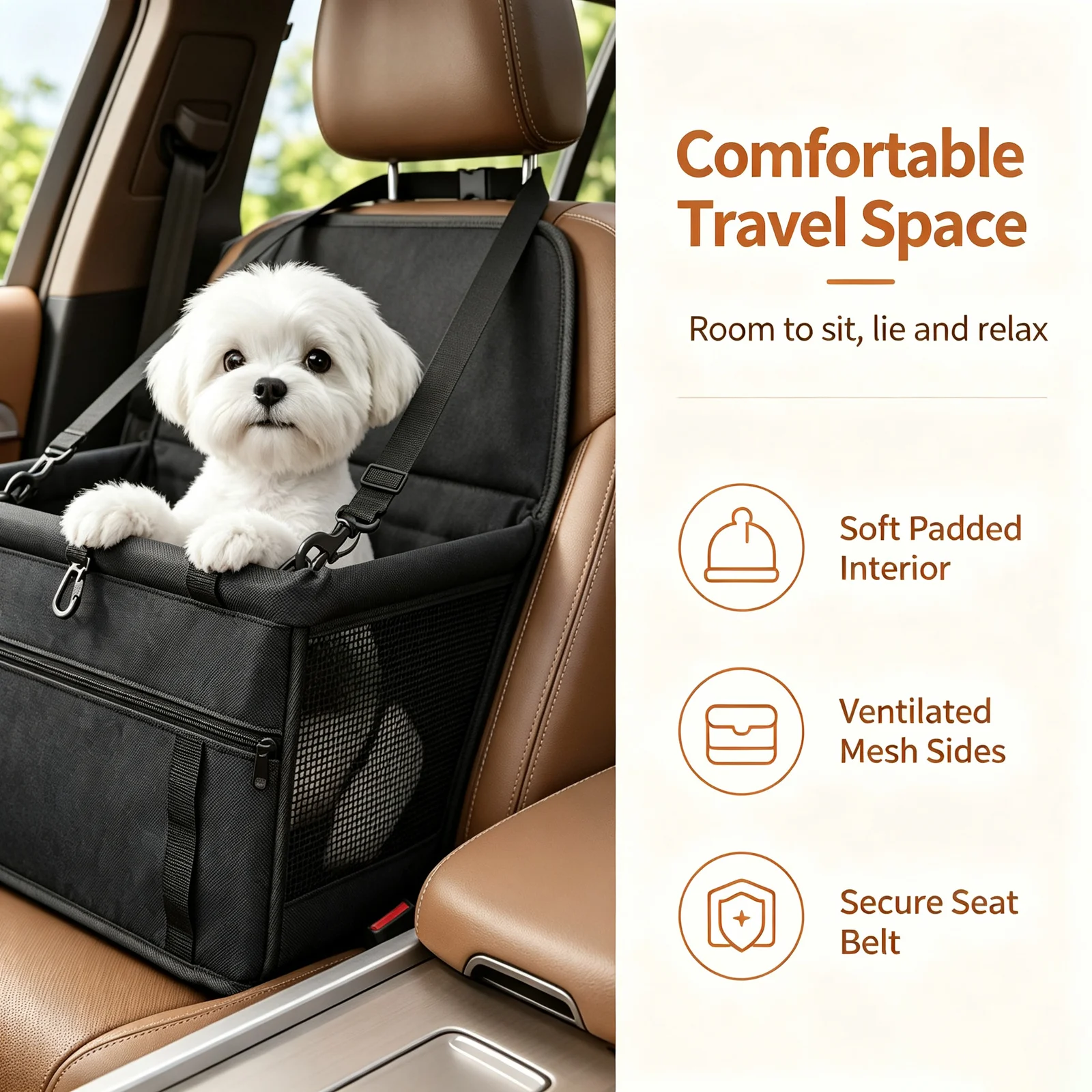 New Foldable Car Pet Seat Carrier Breathable Mesh Dog Cover Anti Dirty Hanging Bag For… — image 4