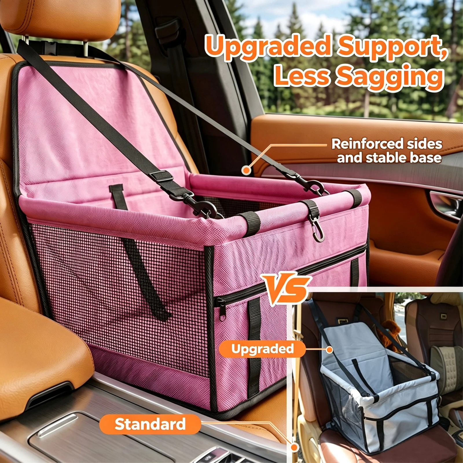 New Foldable Car Pet Seat Carrier Breathable Mesh Dog Cover Anti Dirty Hanging Bag For… — image 5