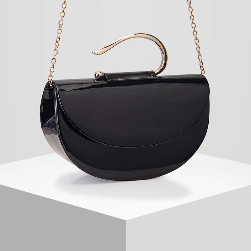 New Glossy Semi-circular Evening Handbag — image 2