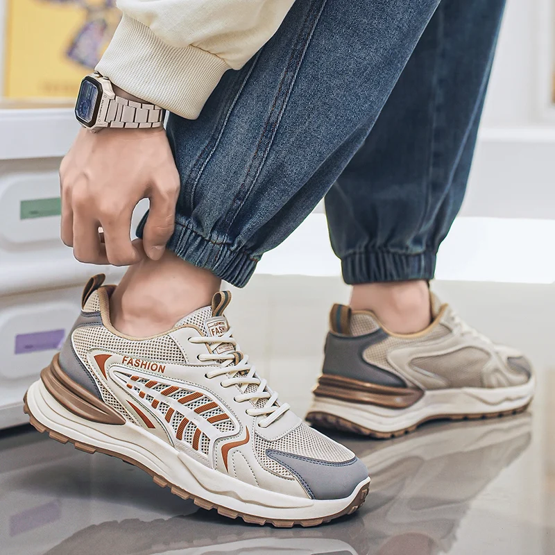 New Men's Breathable Mesh Sports Shoes, Korean Versatile Thick Sole Casual Dad… — image 5