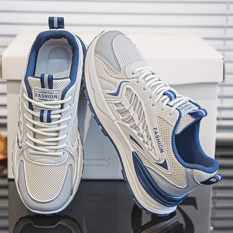 New Men's Breathable Mesh Sports Shoes, Korean Versatile Thick Sole Casual Dad… — image 4