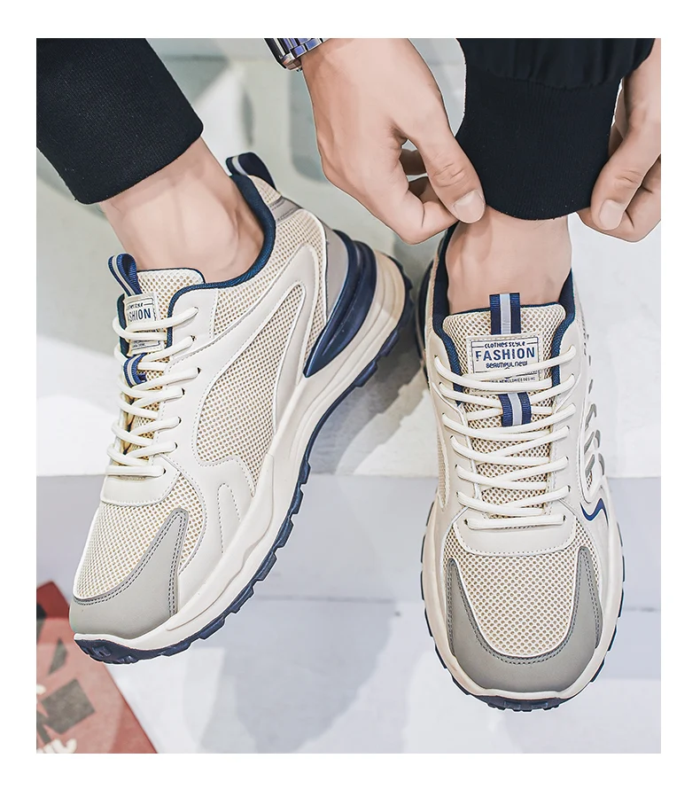 New Men's Breathable Mesh Sports Shoes, Korean Versatile Thick Sole Casual Dad… — image 2