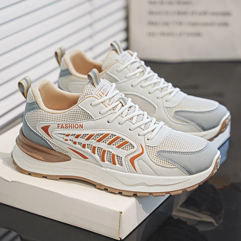 New Men's Breathable Mesh Sports Shoes, Korean Versatile Thick Sole Casual Dad… — image 6