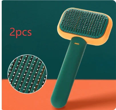 New Pet Cat Dog Hair Brush Massage Comb Open-knot Grooming Cleaning Tool Stainless Steel — image 2