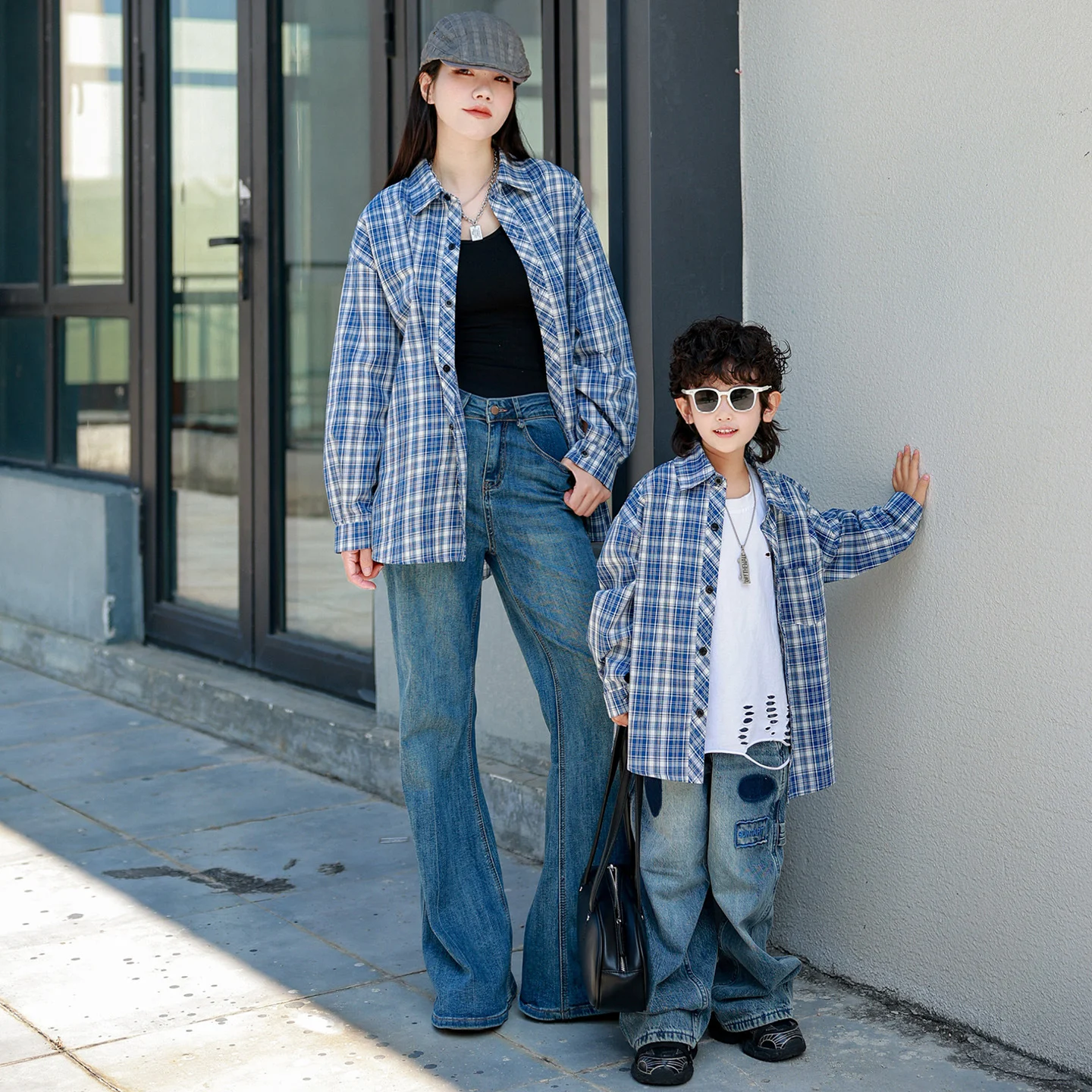 New Plaid Korean-style Chic Mother-and-child Matching Casual Shirt For Kids Versatile… — image 2