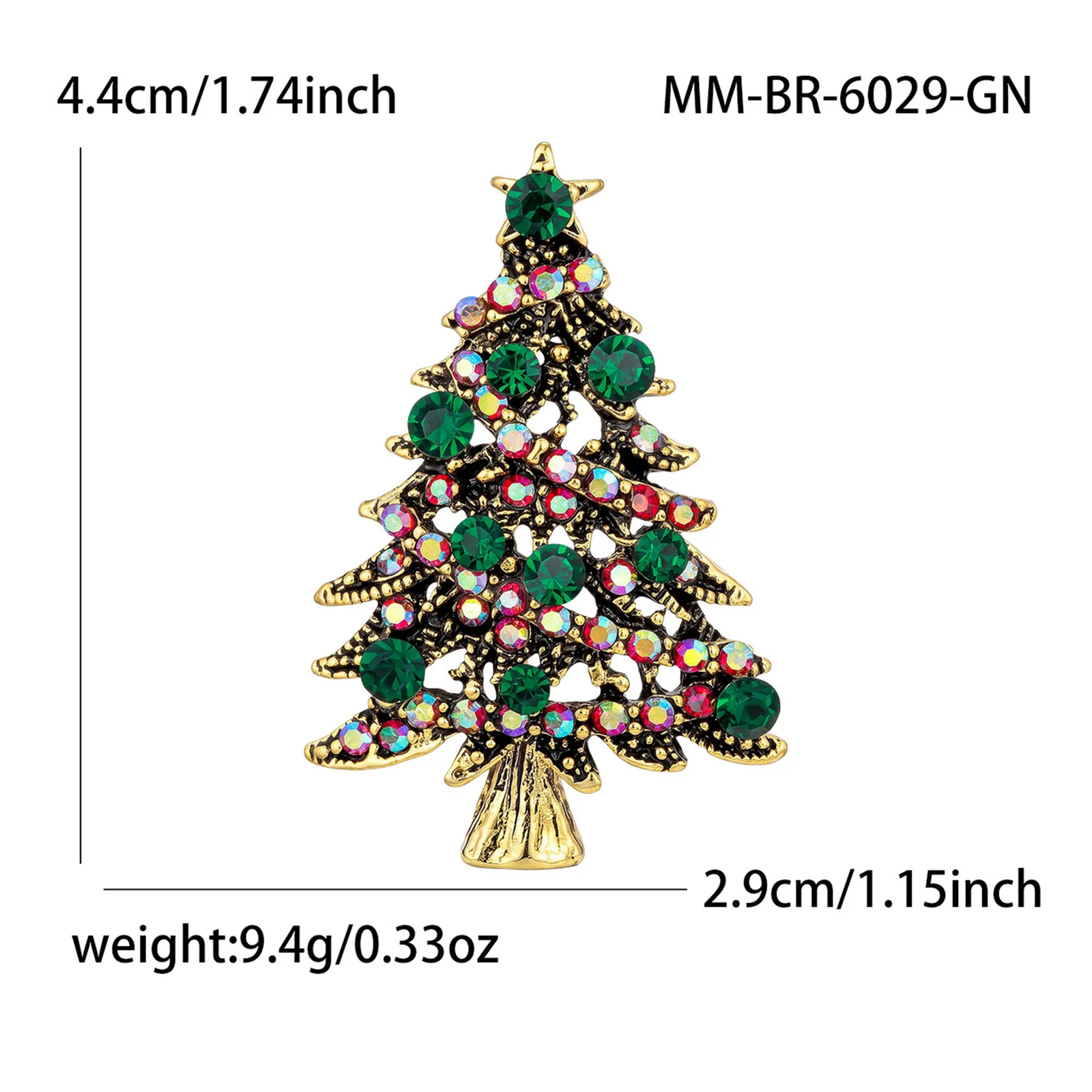 New -style Christmas Tree Alloy Oil-drop Brooch — image 2