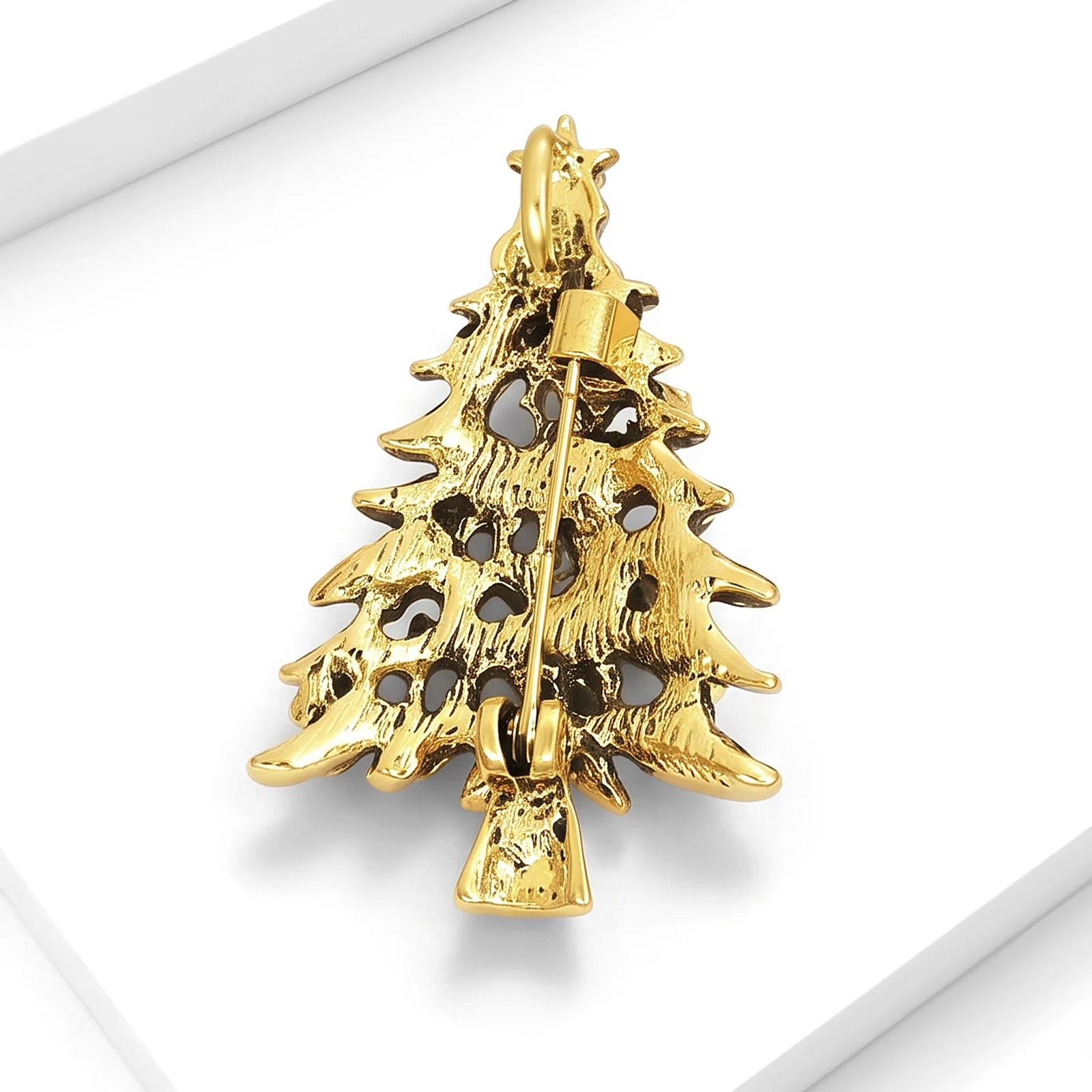 New -style Christmas Tree Alloy Oil-drop Brooch — image 1