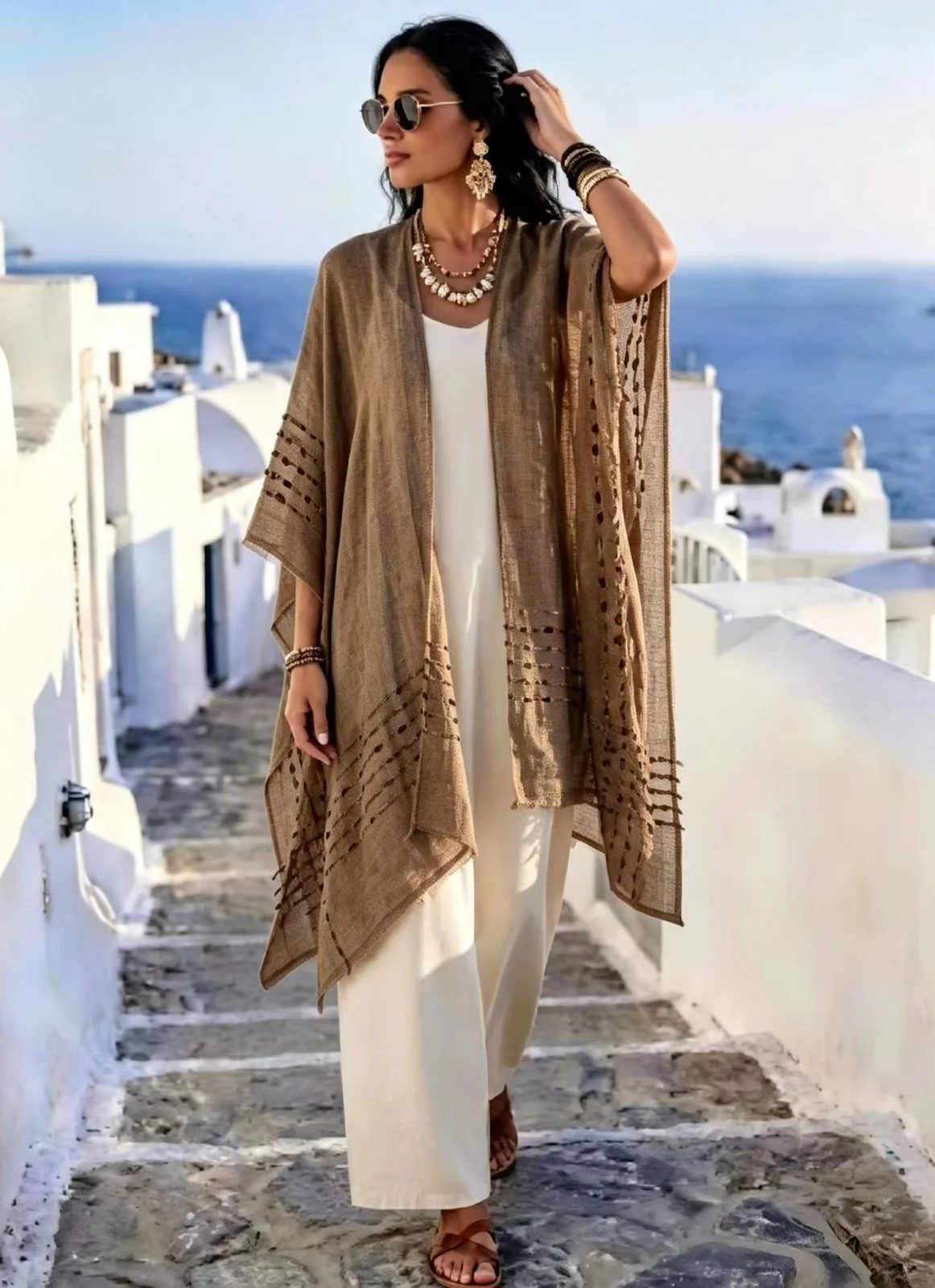 New-style Sun-protective Shaw Womens Resort-style Knitted Cardigan — image 2