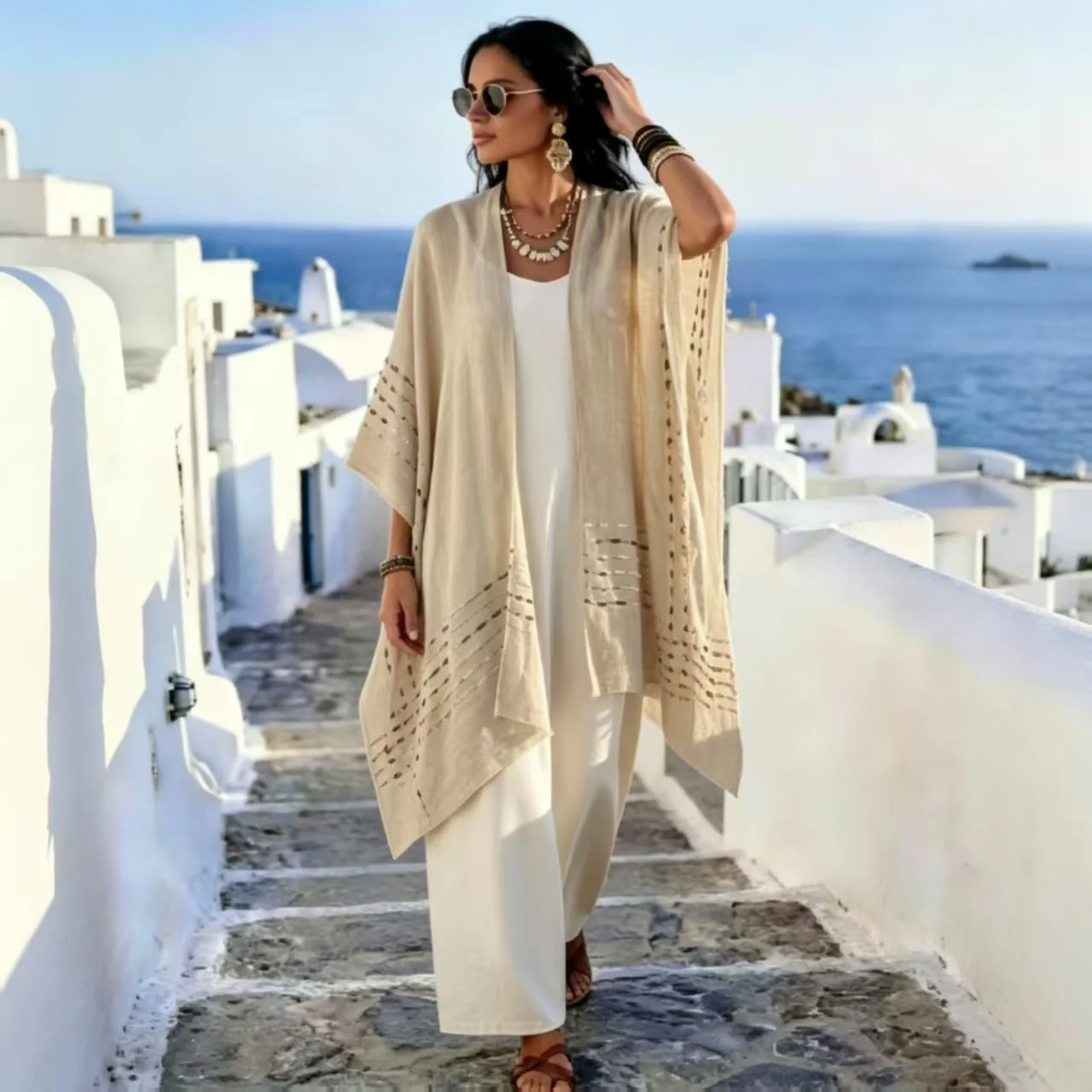 New-style Sun-protective Shaw Womens Resort-style Knitted Cardigan — image 4
