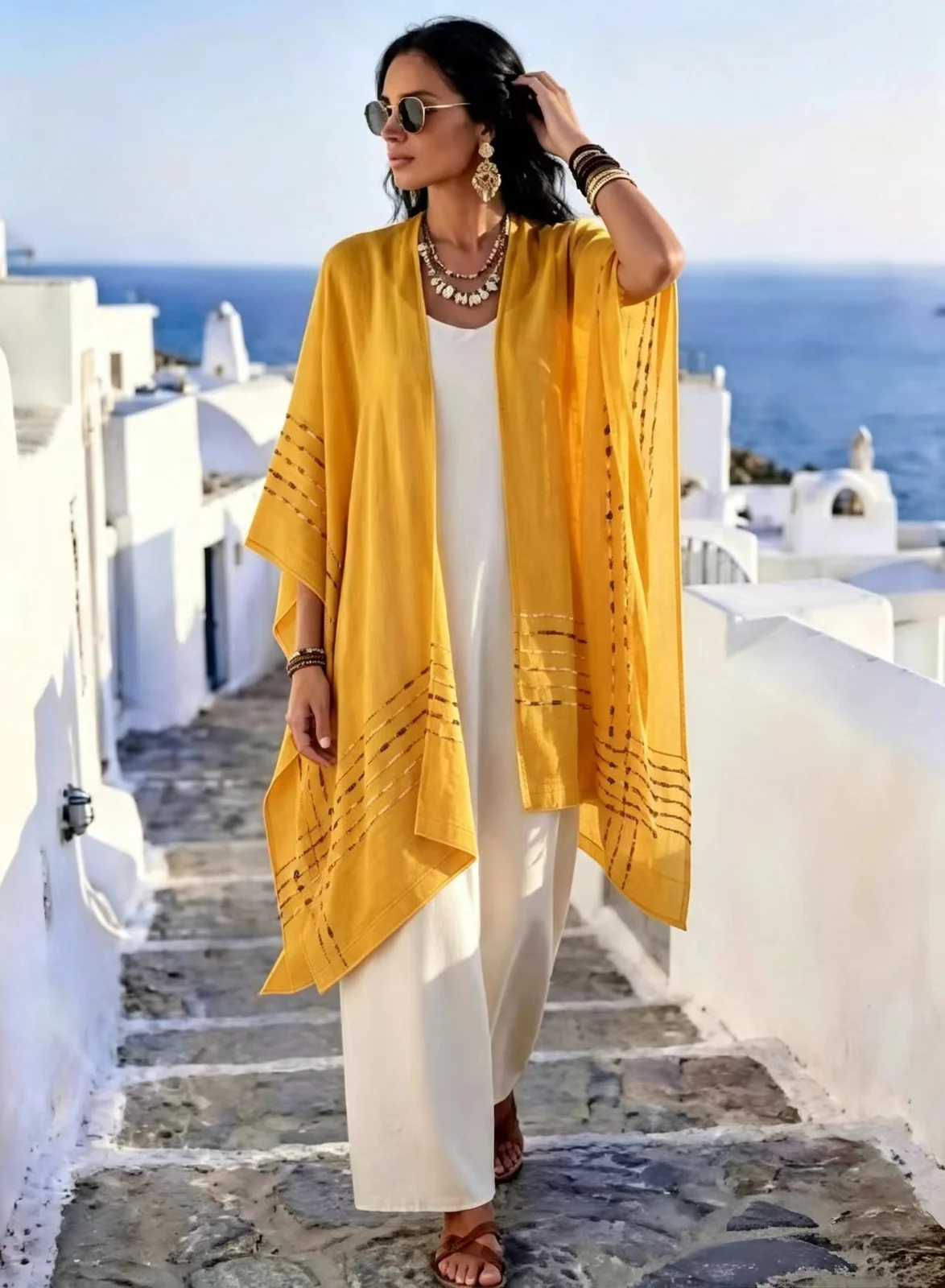 New-style Sun-protective Shaw Womens Resort-style Knitted Cardigan — variant image