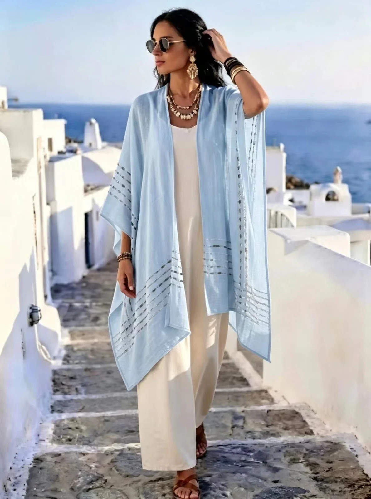 New-style Sun-protective Shaw Womens Resort-style Knitted Cardigan — image 3