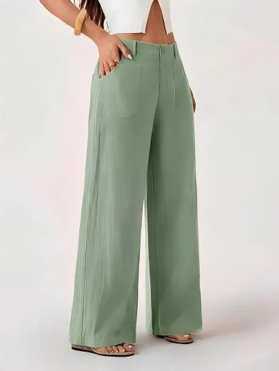 New Style Women's Cotton Linen Wide Leg Pants, Mid Rise, Casual And Commuter Style,… — image 6