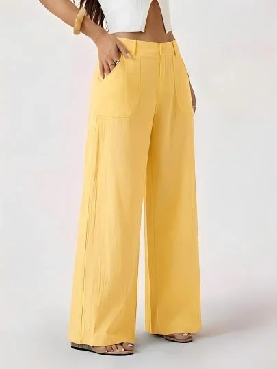 New Style Women's Cotton Linen Wide Leg Pants, Mid Rise, Casual And Commuter Style,… — image 13
