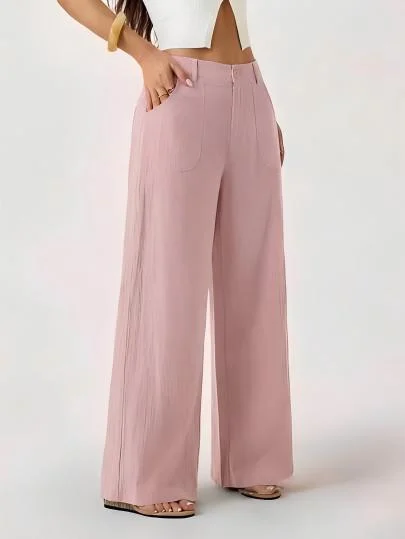 New Style Women's Cotton Linen Wide Leg Pants, Mid Rise, Casual And Commuter Style,… — image 14