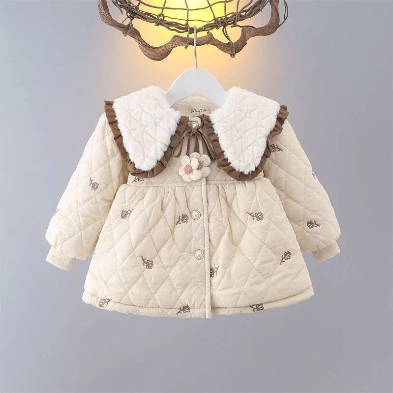 New Stylish Cotton-padded Coat For Baby Girls Childrens Quilted Winter Wear — image 4