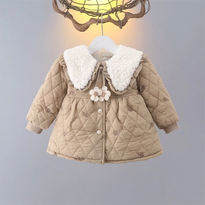 New Stylish Cotton-padded Coat For Baby Girls Childrens Quilted Winter Wear — image 2