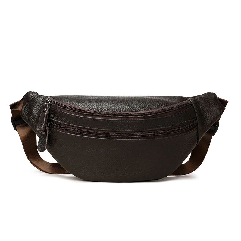 New Stylish Minimalist Casual And Mens Genuine Leather Crossbody Bag — image 5