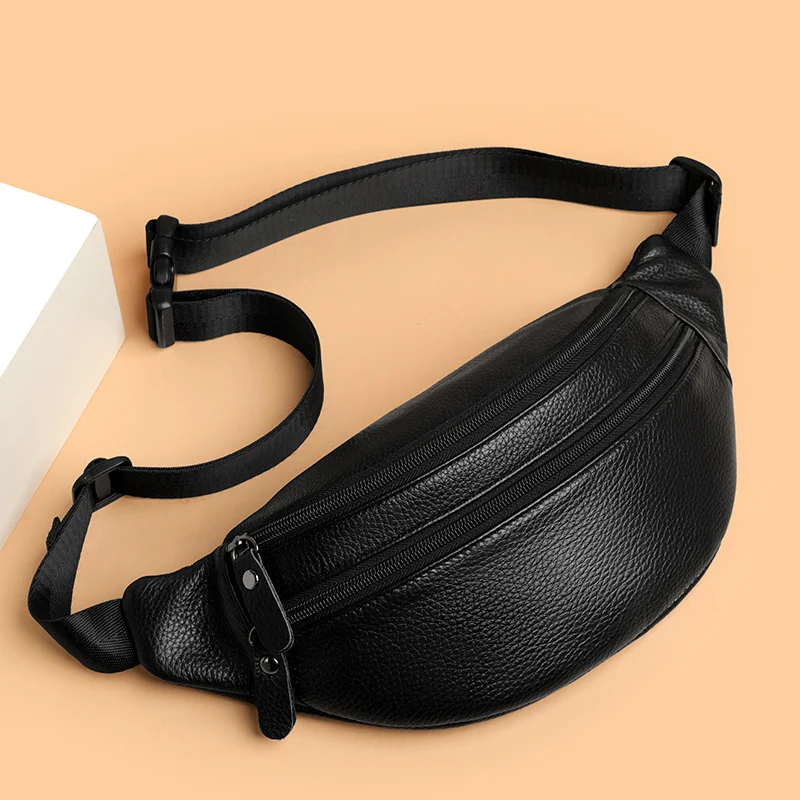 New Stylish Minimalist Casual And Mens Genuine Leather Crossbody Bag — image 1