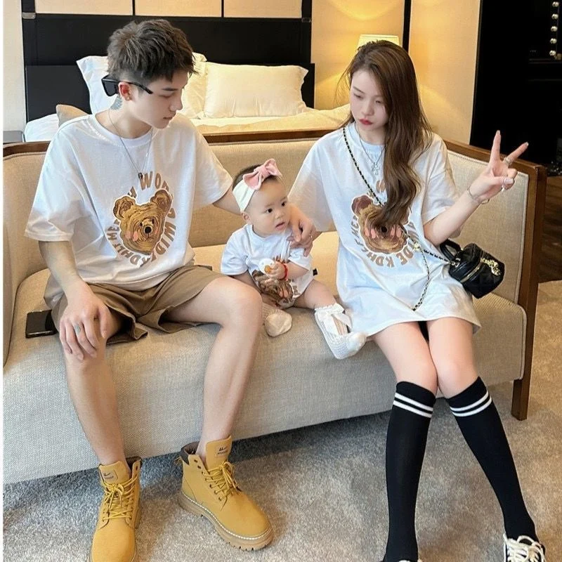 New Summer Cotton Parent-child Outfits Tops For A Family Of Three — image 4