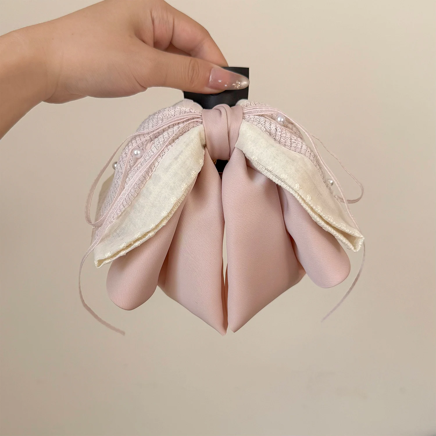 New Sweet Lace Fabric Bow Ponytail Clip — image 5