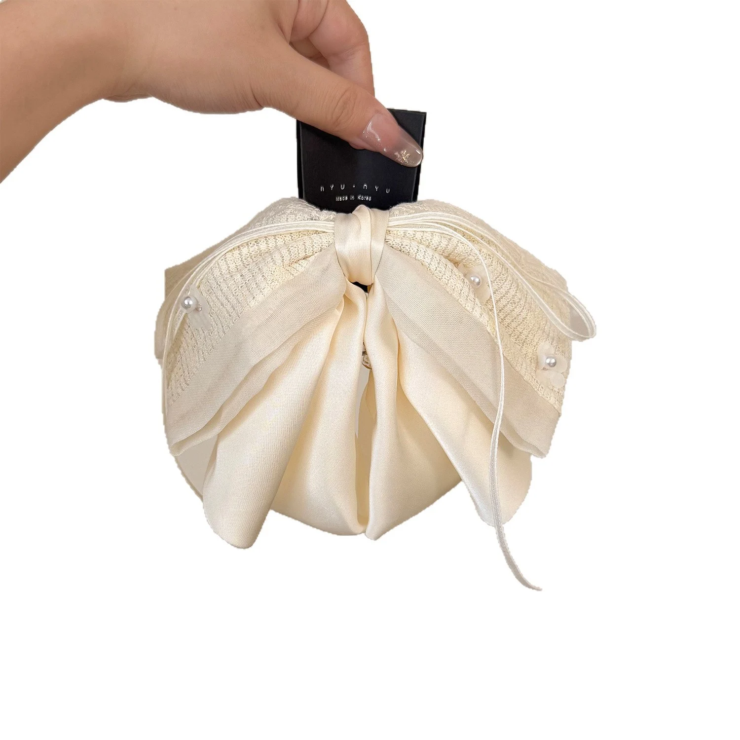 New Sweet Lace Fabric Bow Ponytail Clip — image 6