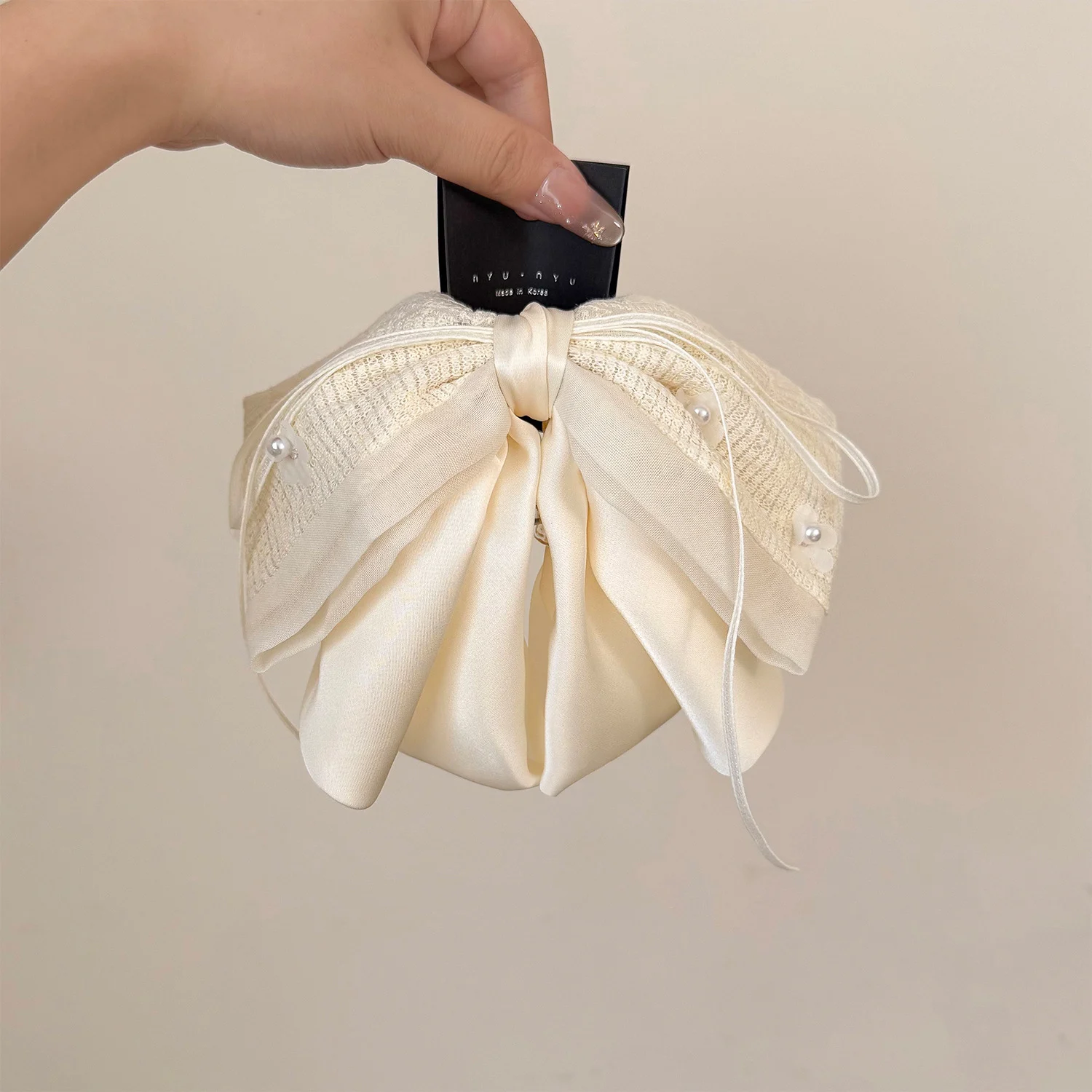 New Sweet Lace Fabric Bow Ponytail Clip — image 7