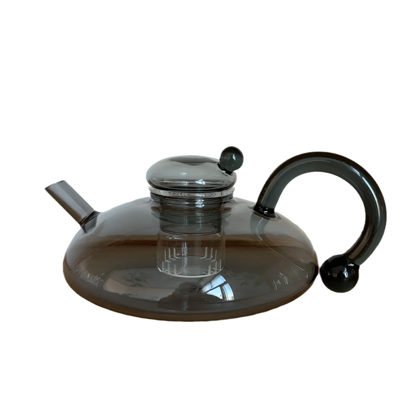 New Transparent Black Glass Teapot Heat-resistant Tea Set Pot — image 4