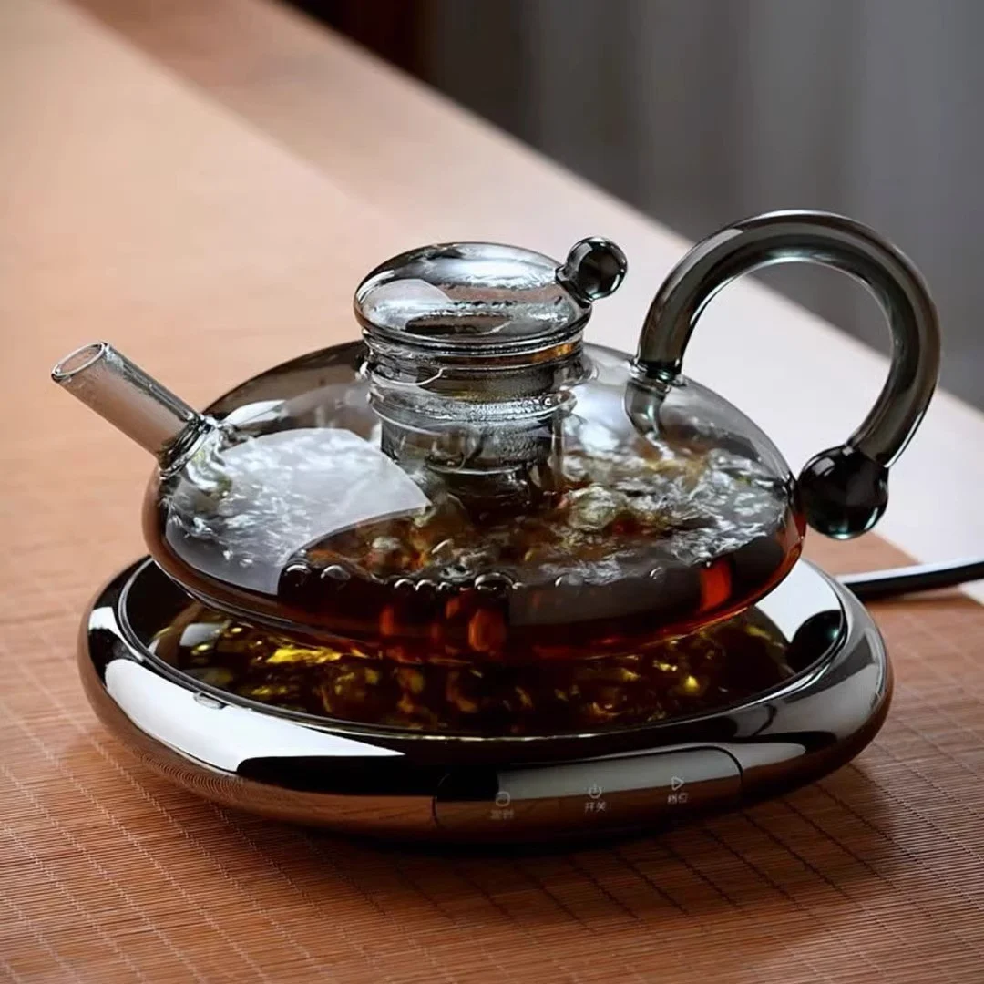 New Transparent Black Glass Teapot Heat-resistant Tea Set Pot — image 3