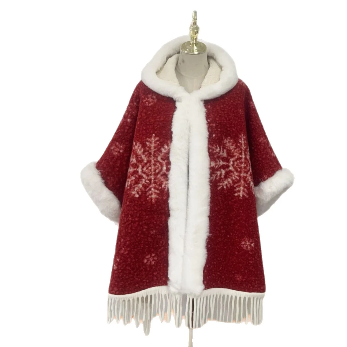New Winter Hooded Cloak Shawl Fleece-lined And Extra-thick Latest Style — image 6