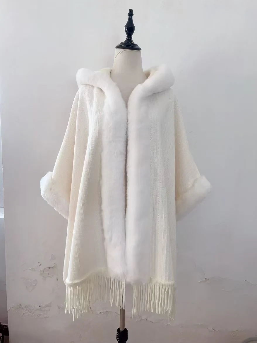 New Winter Hooded Cloak Shawl Fleece-lined And Extra-thick Latest Style — image 2