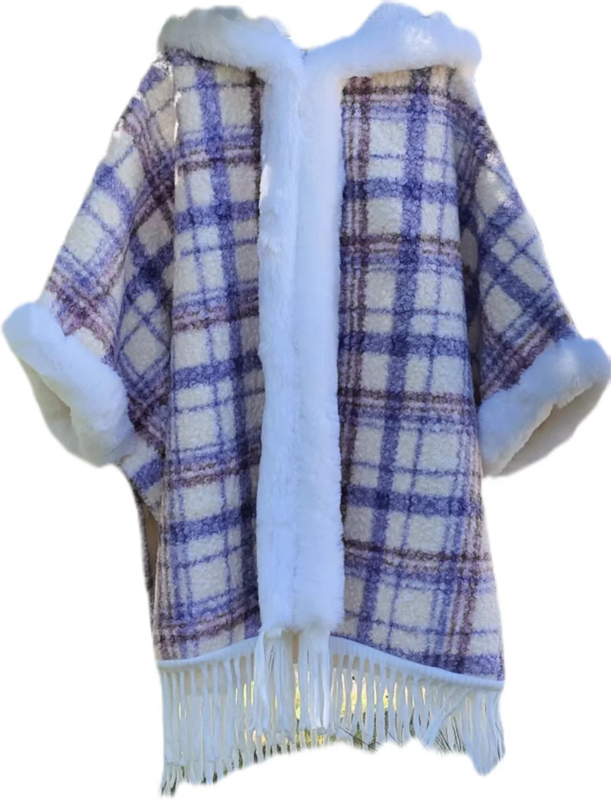 New Winter Hooded Cloak Shawl Fleece-lined And Extra-thick Latest Style — image 7
