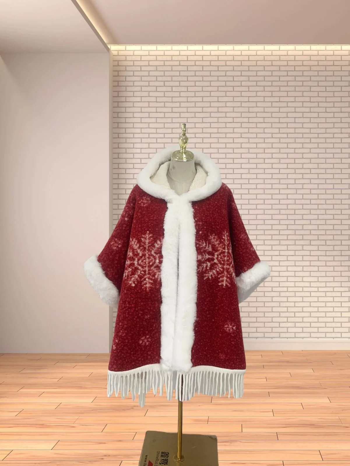 New Winter Hooded Cloak Shawl Fleece-lined And Extra-thick Latest Style — image 5