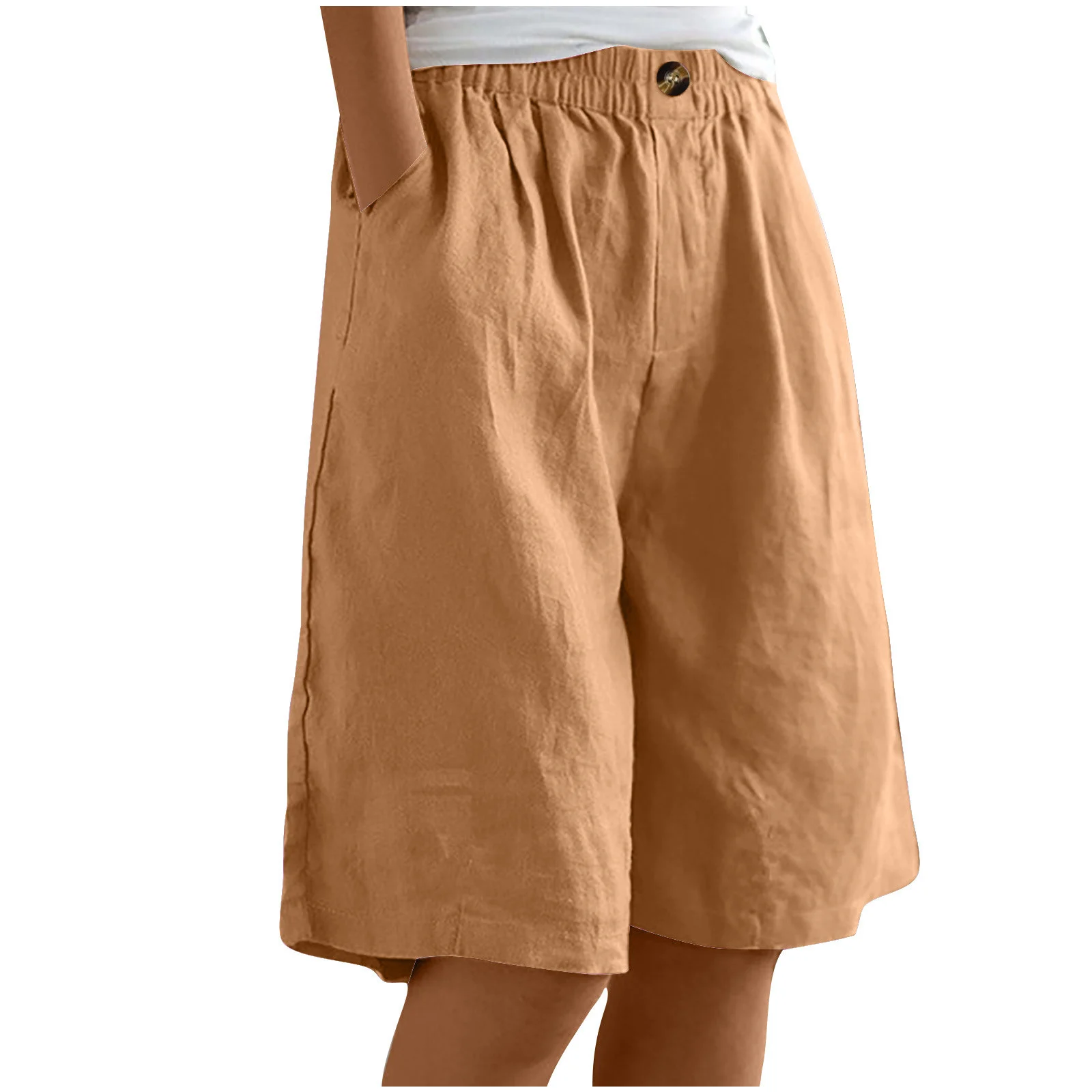 New Women's Casual Pants With Loose Waist Simple Solid Color Cotton And Linen — image 2