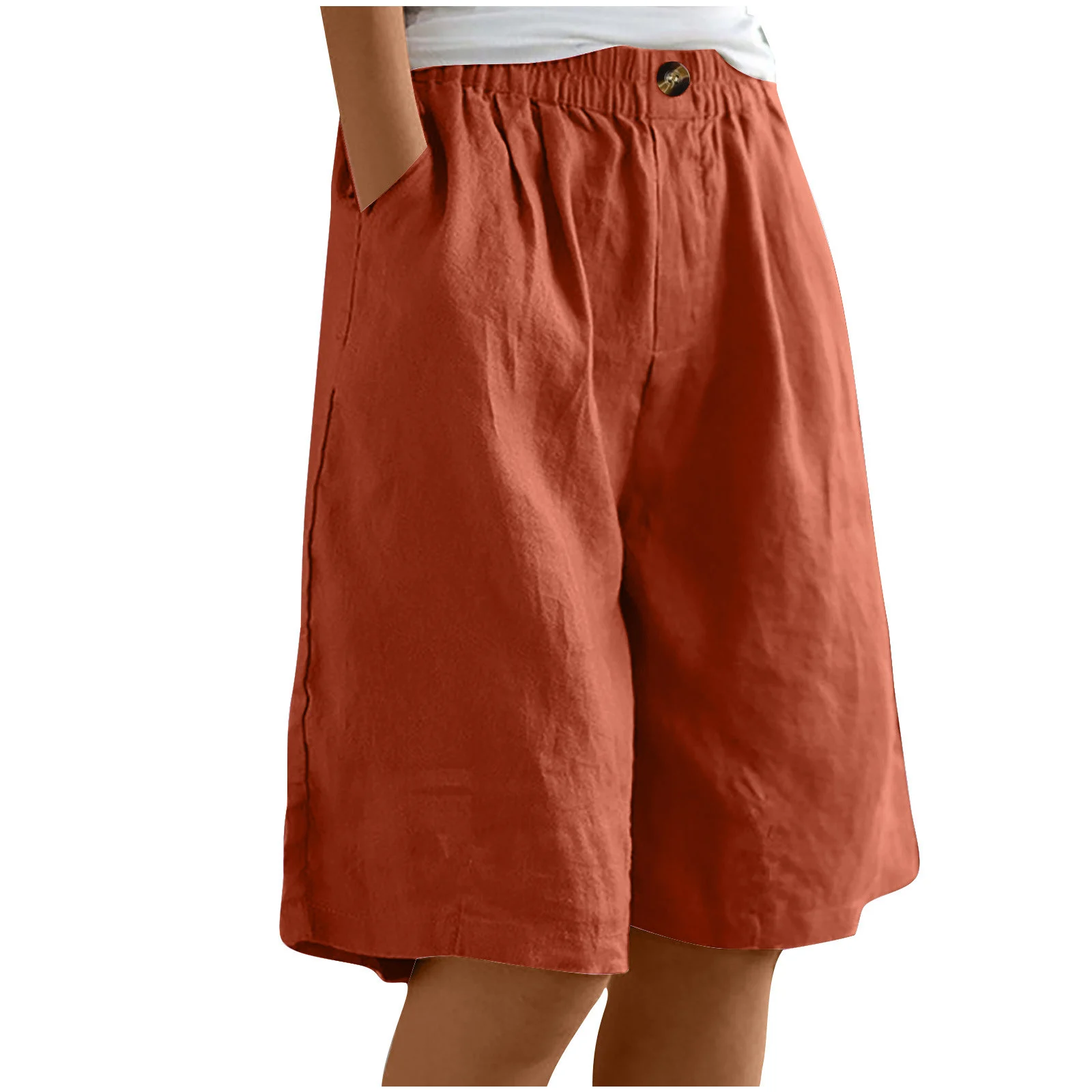 New Women's Casual Pants With Loose Waist Simple Solid Color Cotton And Linen — image 5