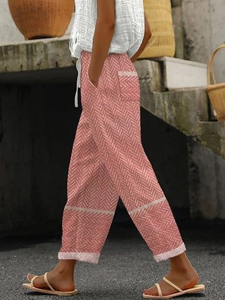New Women's Clothing Regular Drawstring Flap Pocket Pants Casual Multi-color Digital… — image 4
