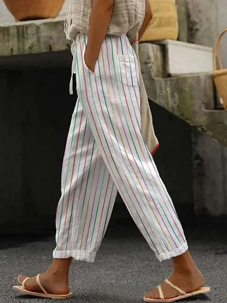 New Women's Clothing Regular Drawstring Flap Pocket Pants Casual Multi-color Digital… — image 7