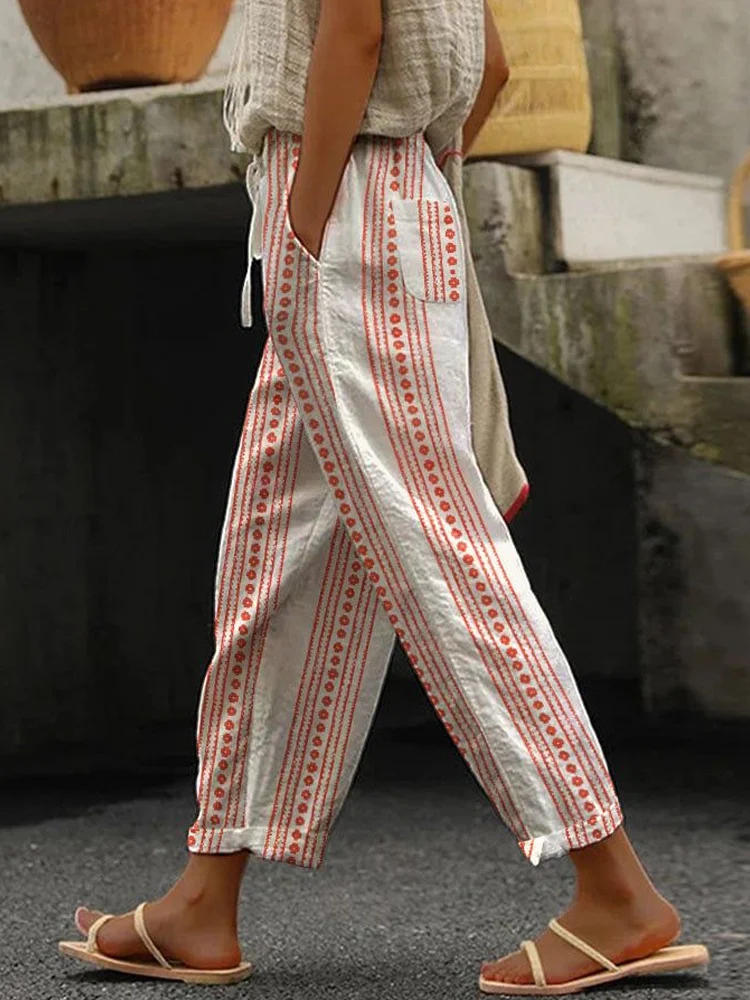 New Women's Clothing Regular Drawstring Flap Pocket Pants Casual Multi-color Digital… — image 2