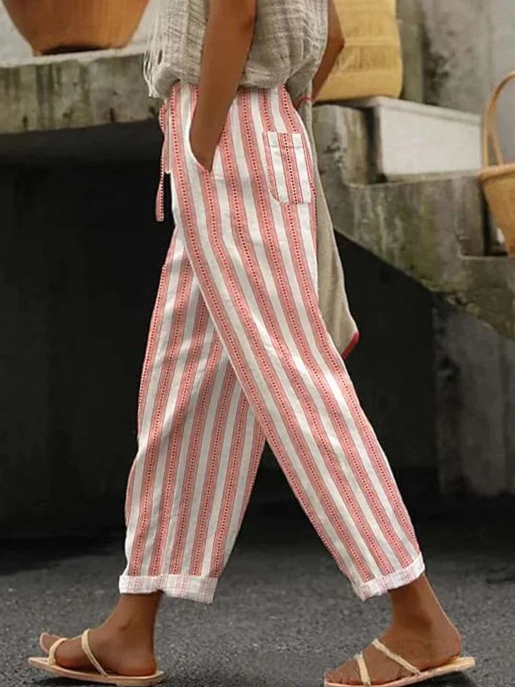 New Women's Clothing Regular Drawstring Flap Pocket Pants Casual Multi-color Digital… — image 6