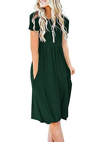 New Womens Printed Loose-fit Pocket Dress With Short Sleeves — image 7