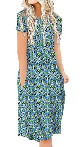 New Womens Printed Loose-fit Pocket Dress With Short Sleeves — image 9