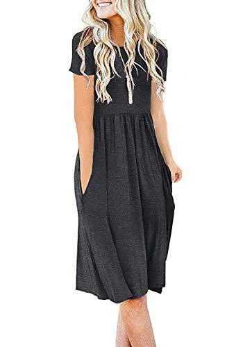New Womens Printed Loose-fit Pocket Dress With Short Sleeves — image 12