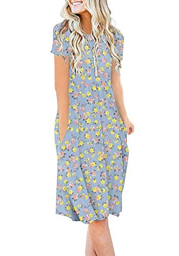 New Womens Printed Loose-fit Pocket Dress With Short Sleeves — image 6