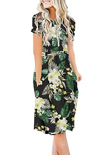 New Womens Printed Loose-fit Pocket Dress With Short Sleeves — image 11