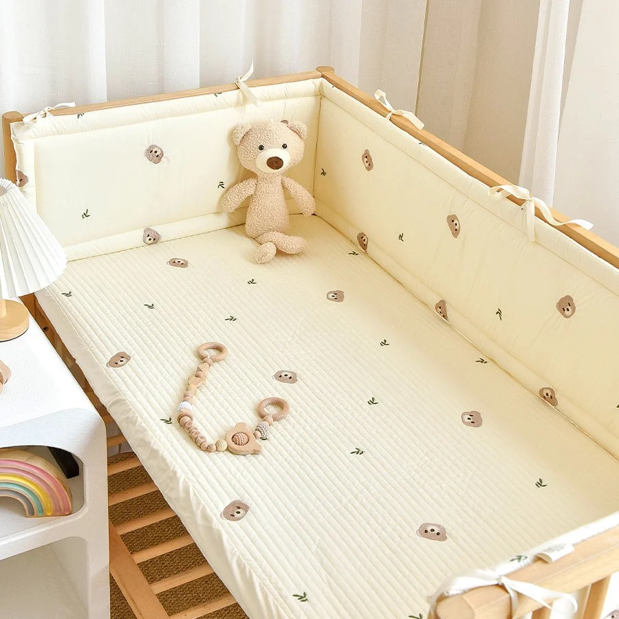 Newborn Baby Cartoon Embroidery Anti-collision Bed Fence — image 2