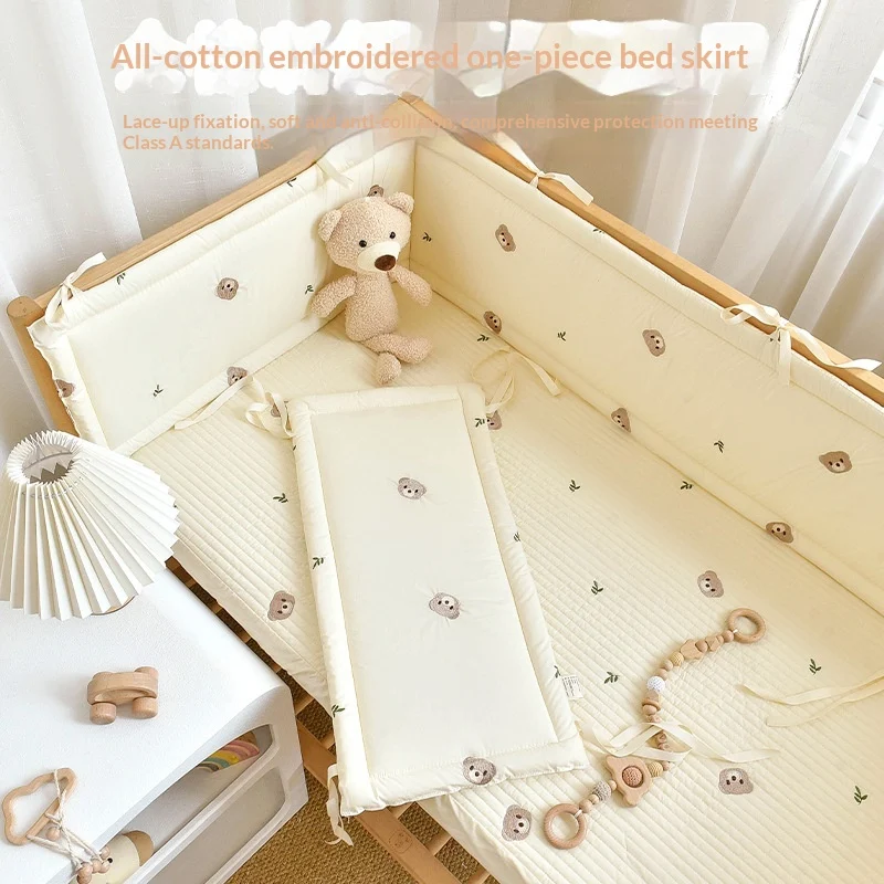 Newborn Baby Cartoon Embroidery Anti-collision Bed Fence — image 4