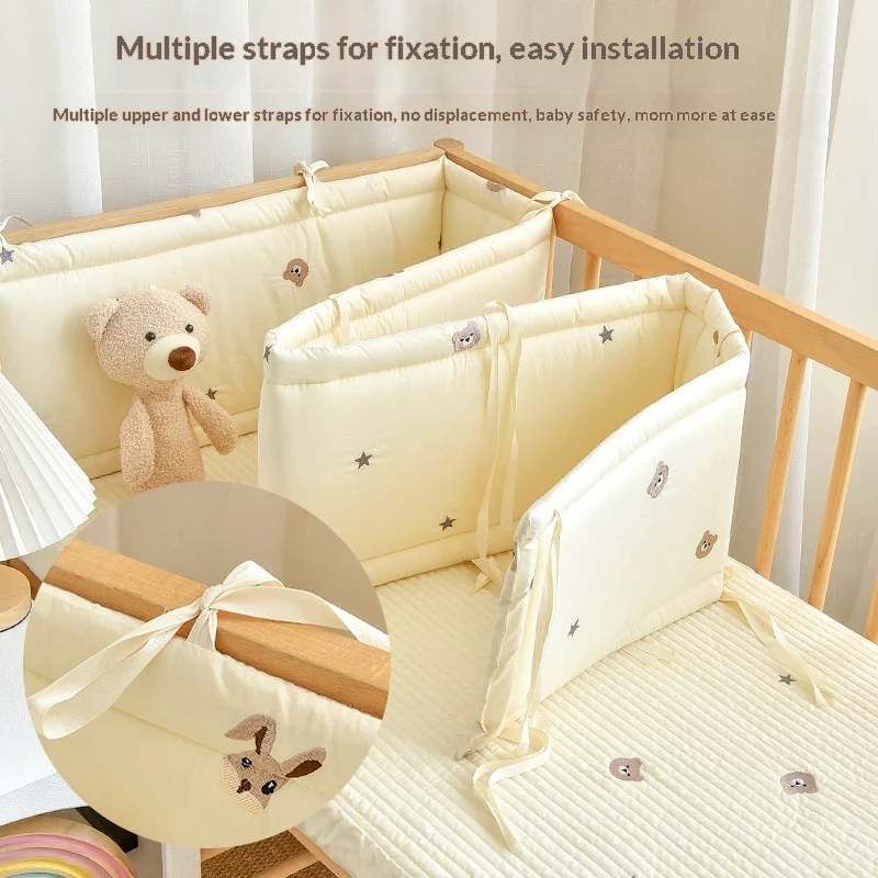 Newborn Baby Cartoon Embroidery Anti-collision Bed Fence — image 5