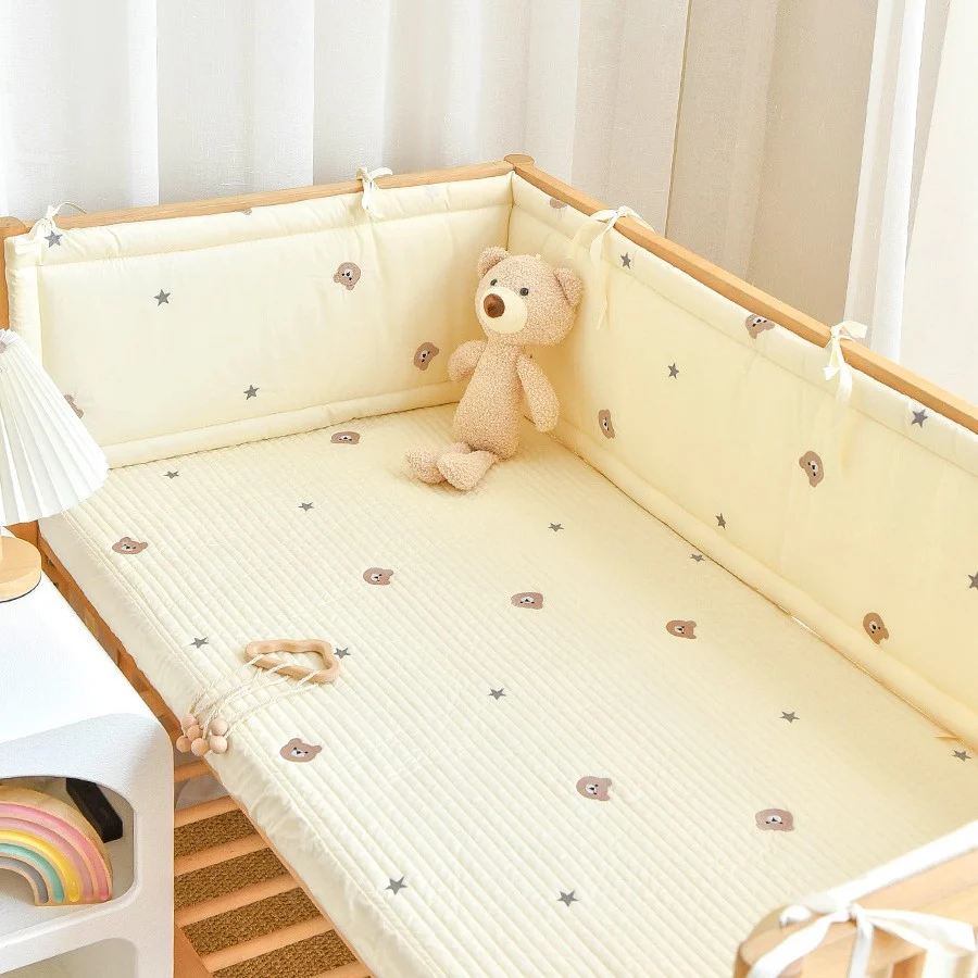 Newborn Baby Cartoon Embroidery Anti-collision Bed Fence — image 3