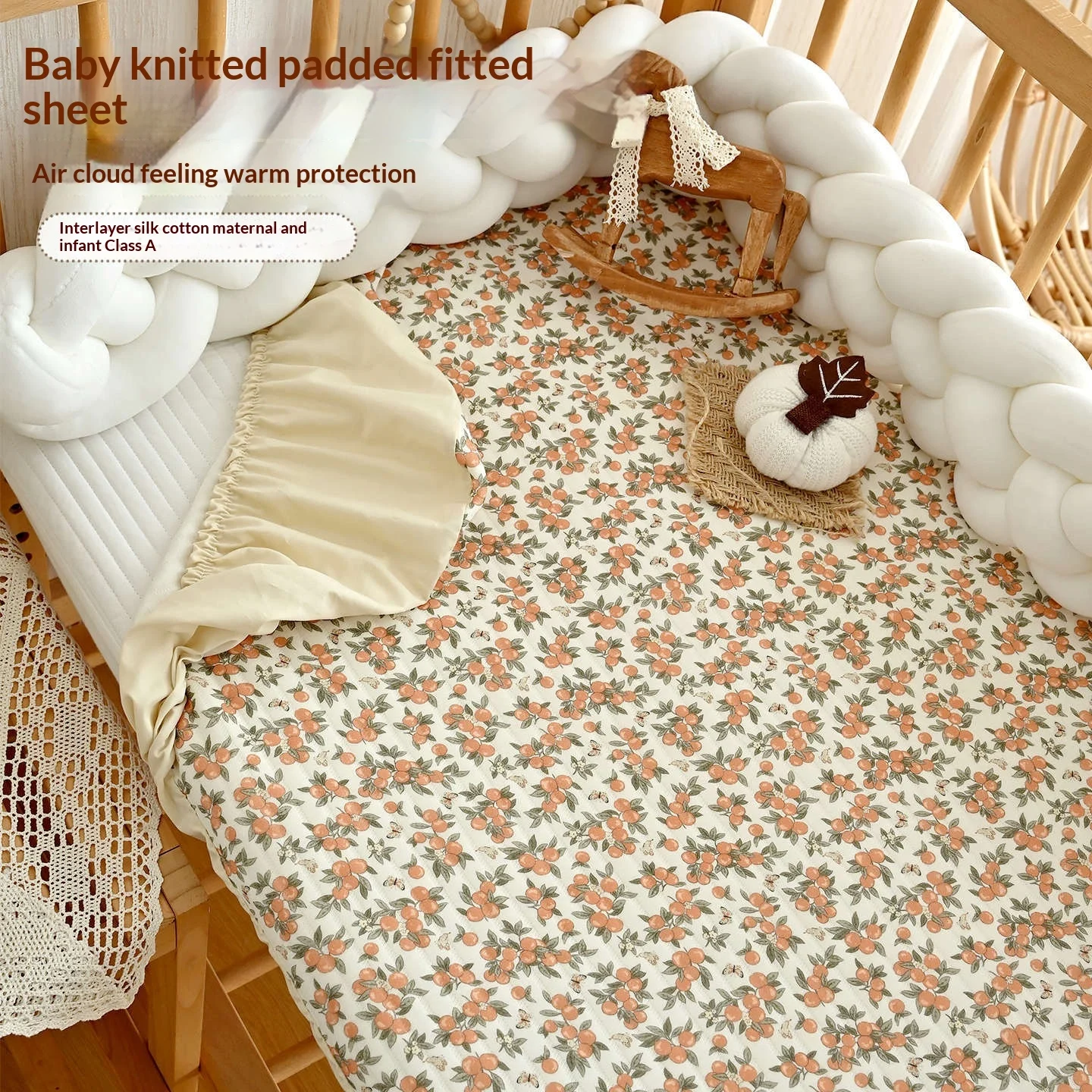 Newborn Baby Pure Cotton Knitted Mattress Cover — image 2