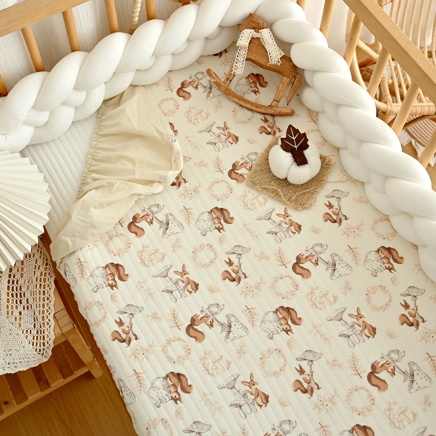 Newborn Baby Pure Cotton Knitted Mattress Cover — image 5