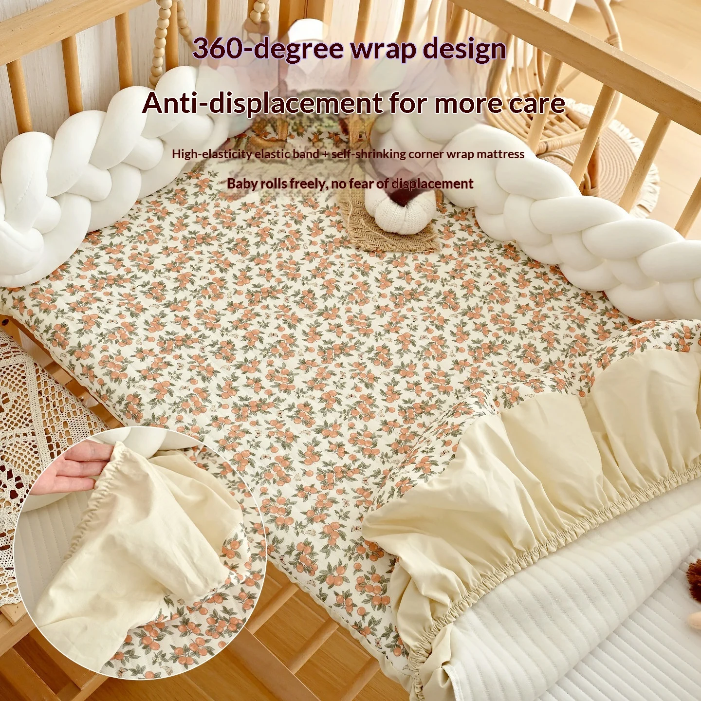 Newborn Baby Pure Cotton Knitted Mattress Cover — image 3